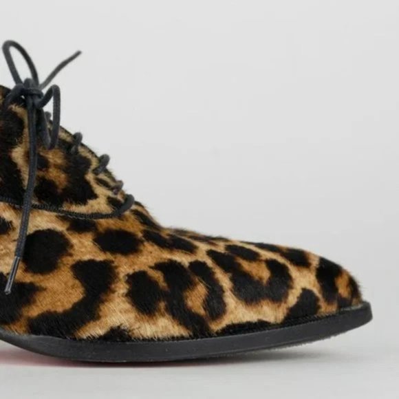 Christian Louboutin Pony Hair Leopard Print Oxfords - Picture 8 of 10